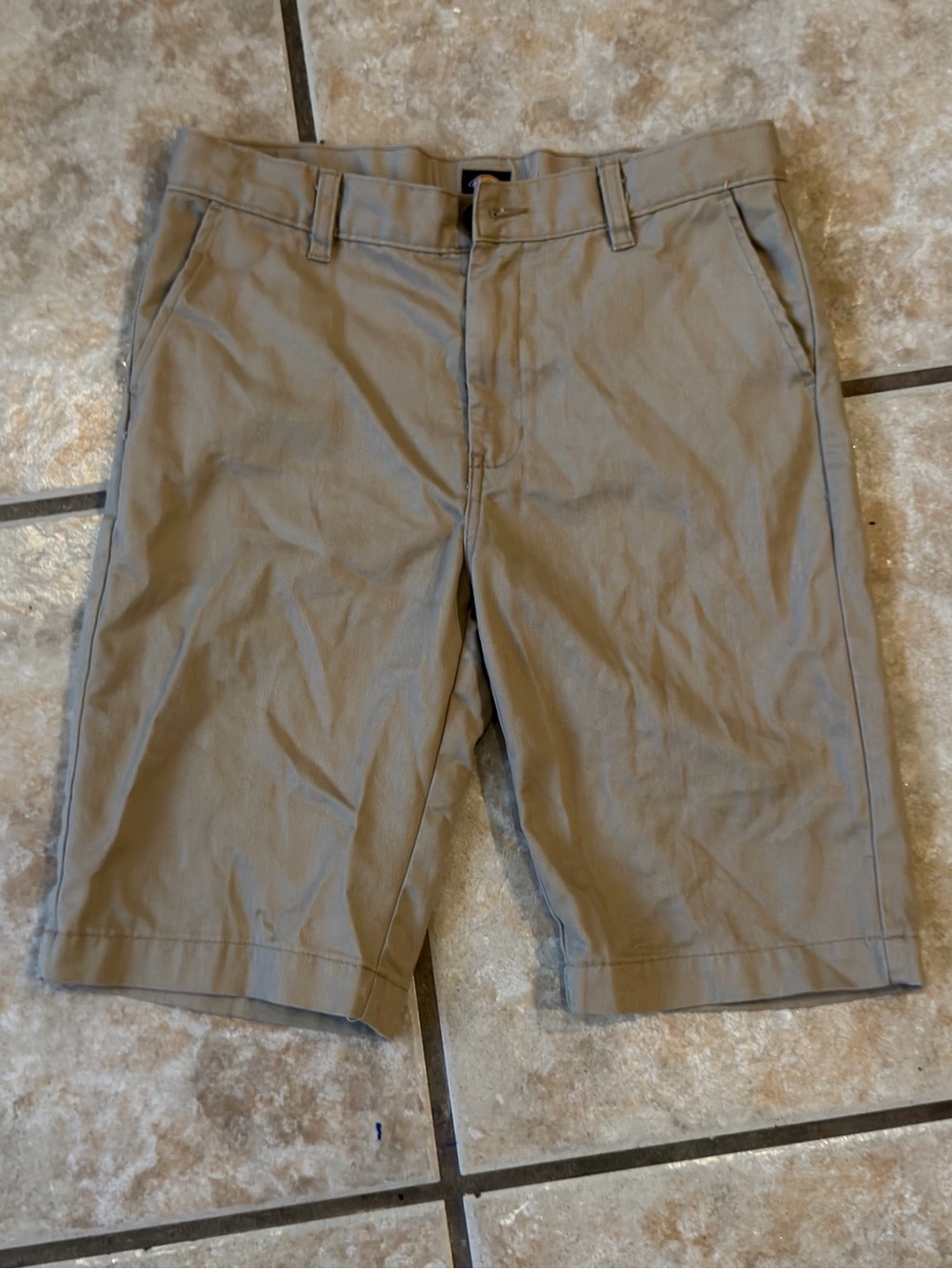 Dickies Boys Flex Slim Fit Ultimate Khaki Shorts Tan Size 16 Adjustable Waist